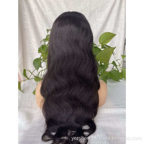 Ali Panda Wholesale 13*4 180% Density Pre Plucked Body Wave Raw Indian Hair Unprocessed Lace Front Wig
